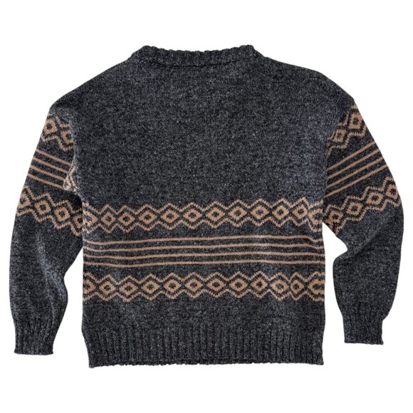 TOCOTO VINTAGE - KNIT LONG SLEEVE TOP - GREY/TAN - 41%WOOL - 10Y - Picture 2 of 4